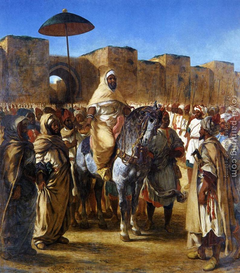 Eugene Delacroix : The Sultan of Morocco and his Entourage